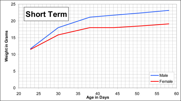 Short term growth chart for BALB/c